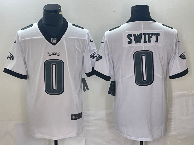 Men's Philadelphia Eagles D'Andre Swift #0 White Jersey
